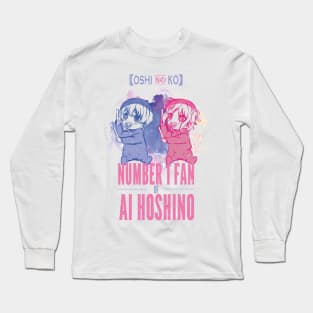 OSHI NO KO: NUMBER 1 FAN OF AI HOSHINO (GRUNGE STYLE) WHITE Long Sleeve T-Shirt